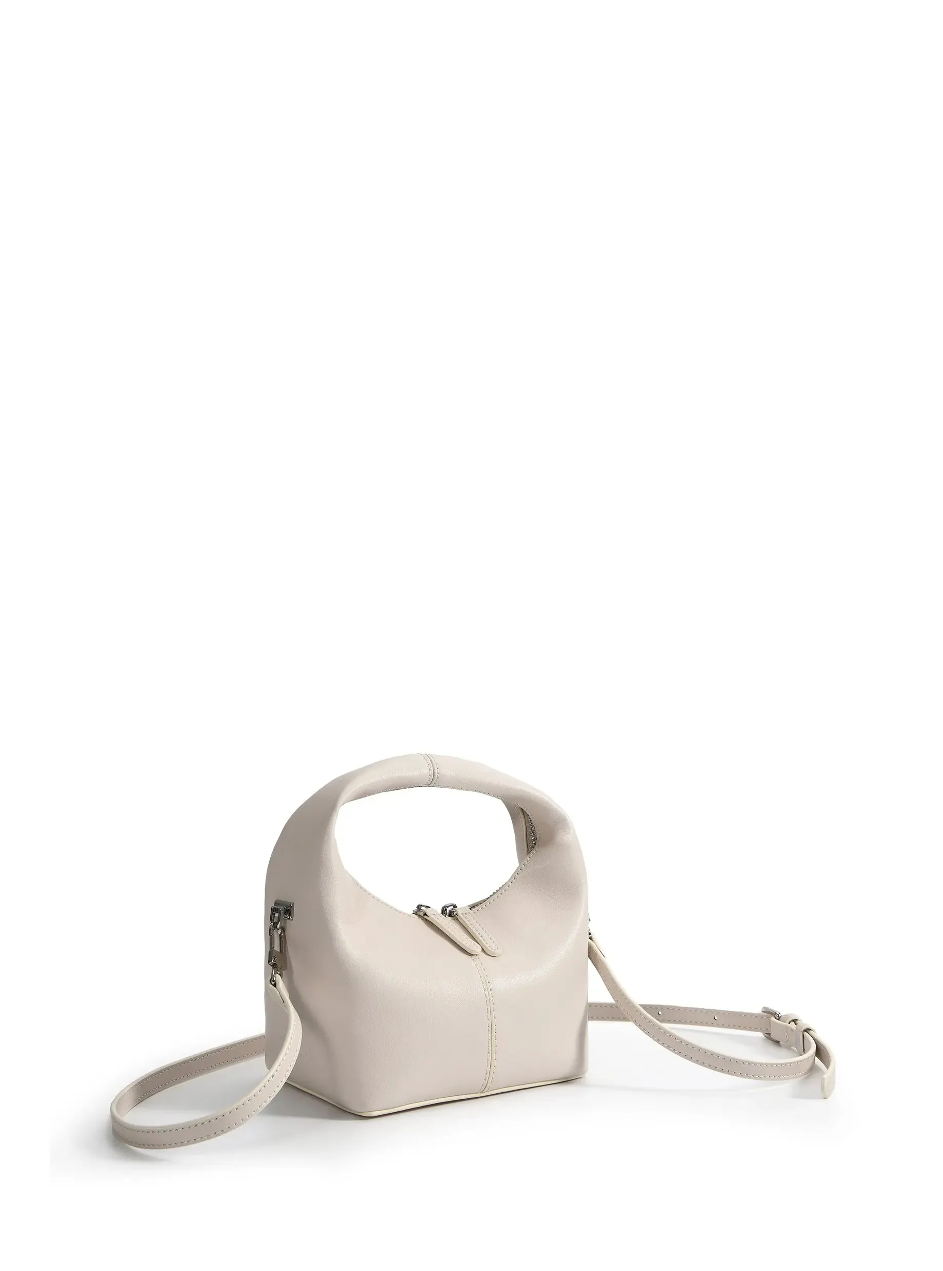 Rebecca Small Cutie Leather Bag, White by Bob Oré