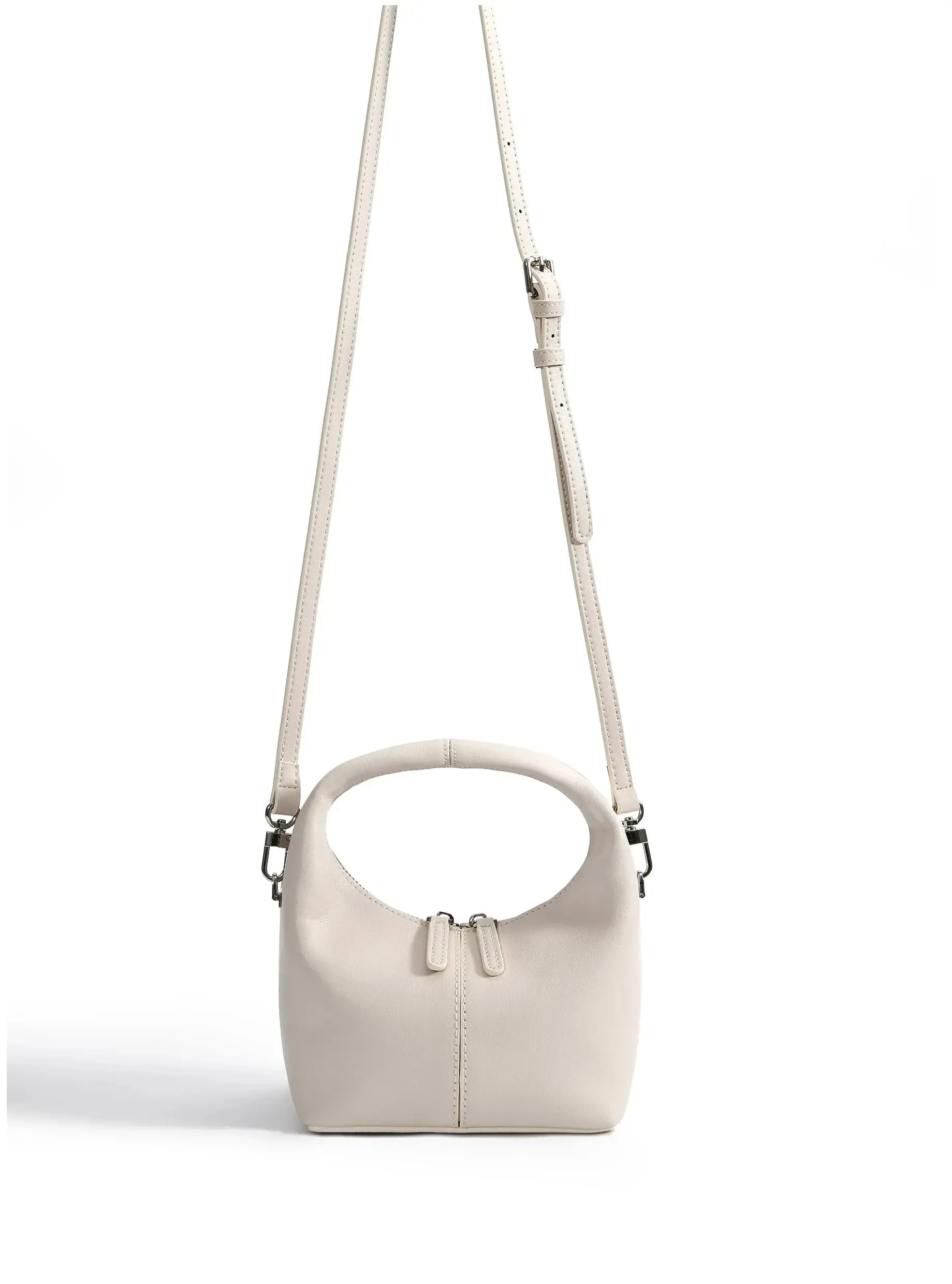 Rebecca Small Cutie Leather Bag, White by Bob Oré