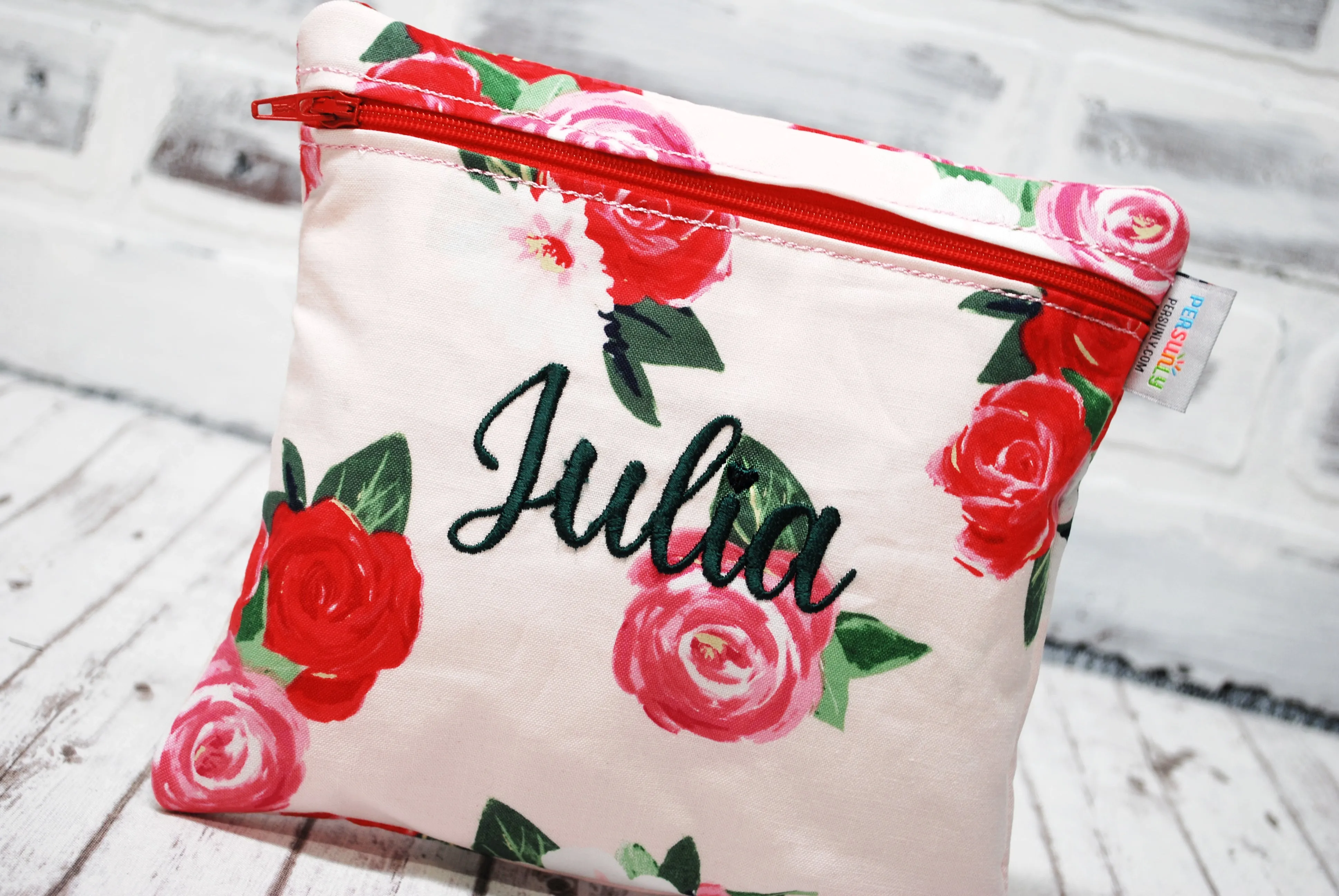 Red Roses Personalized Reusable Food Bag