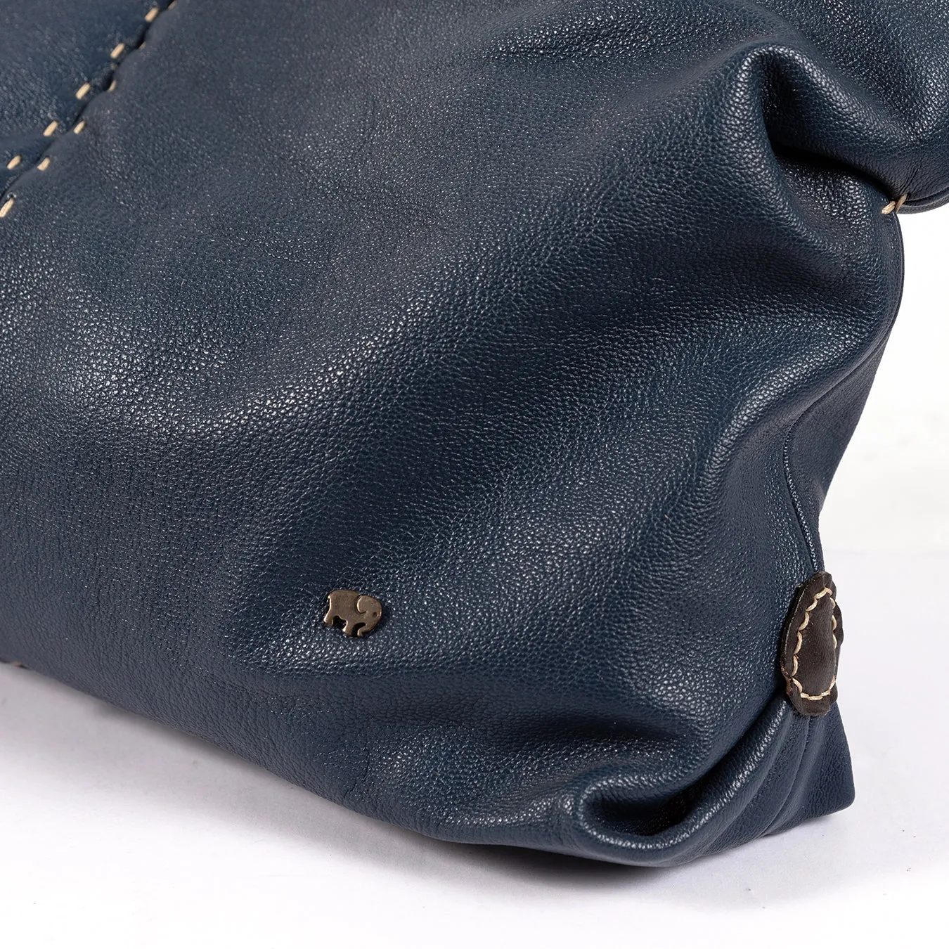 Refiloe : Ladies Leather Shopper & Crossbody Handbag in Denim Cayak