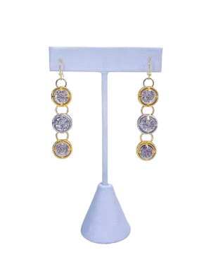 Reproduction Triple Swarovski Crystal Drop Earrings
