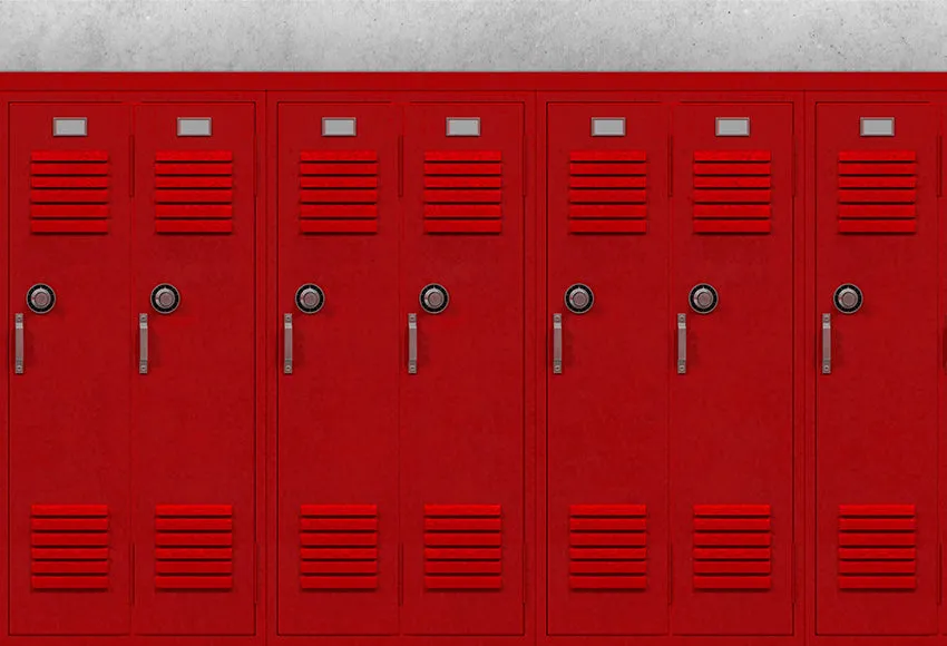 Retour à la toile de fond de l'école Ligne de casier rouge pour la photographie