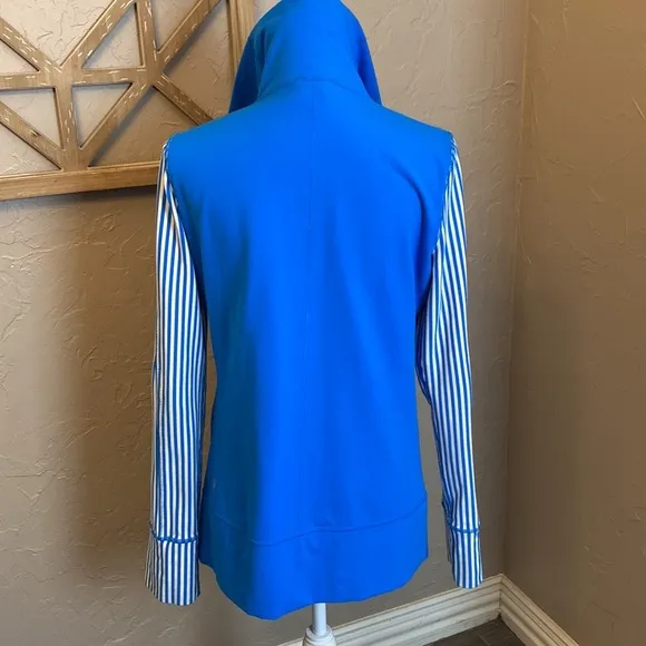 *Reworked* Lululemon Daily Yoga Jacket Beaming Blue/Classic Stripe Size 10