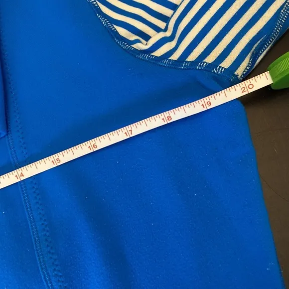 *Reworked* Lululemon Daily Yoga Jacket Beaming Blue/Classic Stripe Size 10