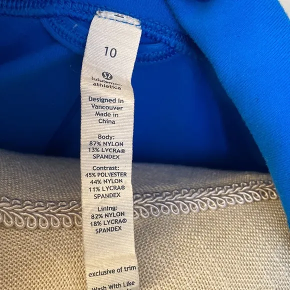 *Reworked* Lululemon Daily Yoga Jacket Beaming Blue/Classic Stripe Size 10