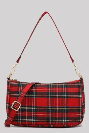 Ro Rox Sheena Crossbody Handbag Tartan Check Punk Grunge 90's Style