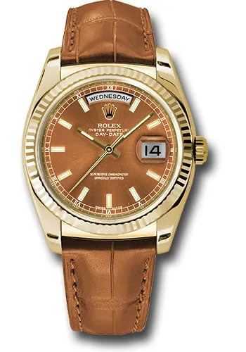 Rolex 18k Yellow Gold Day-Date on Strap # col