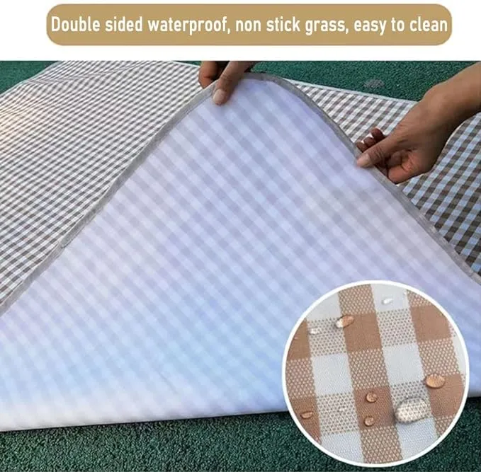 RUIBOLU Extra Large Picnic Blanket Beach Blankets, 80''x60'' Picnic Mat Waterproof Sand Proof Foldable Portable for Outdoor Camping Hiking Travel Grass Park Music Festival Lawn Mats (Brown)