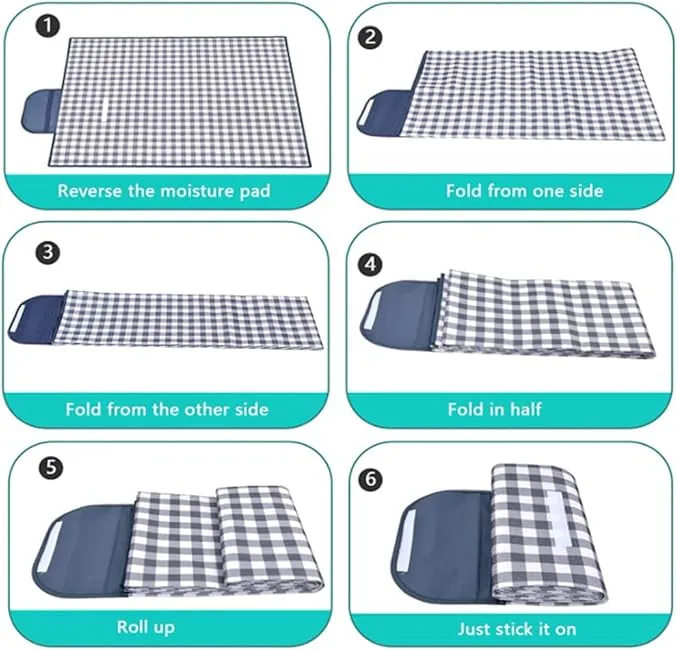 RUIBOLU Large Picnic Blanket Beach Blankets, 80''x80'' Picnic Mat Waterproof Beach mat Outdoor Park Blanket