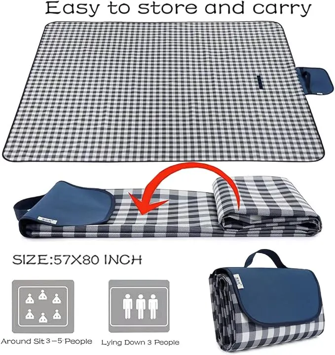 RUIBOLU Large Picnic Blanket Beach Blankets, 80''x80'' Picnic Mat Waterproof