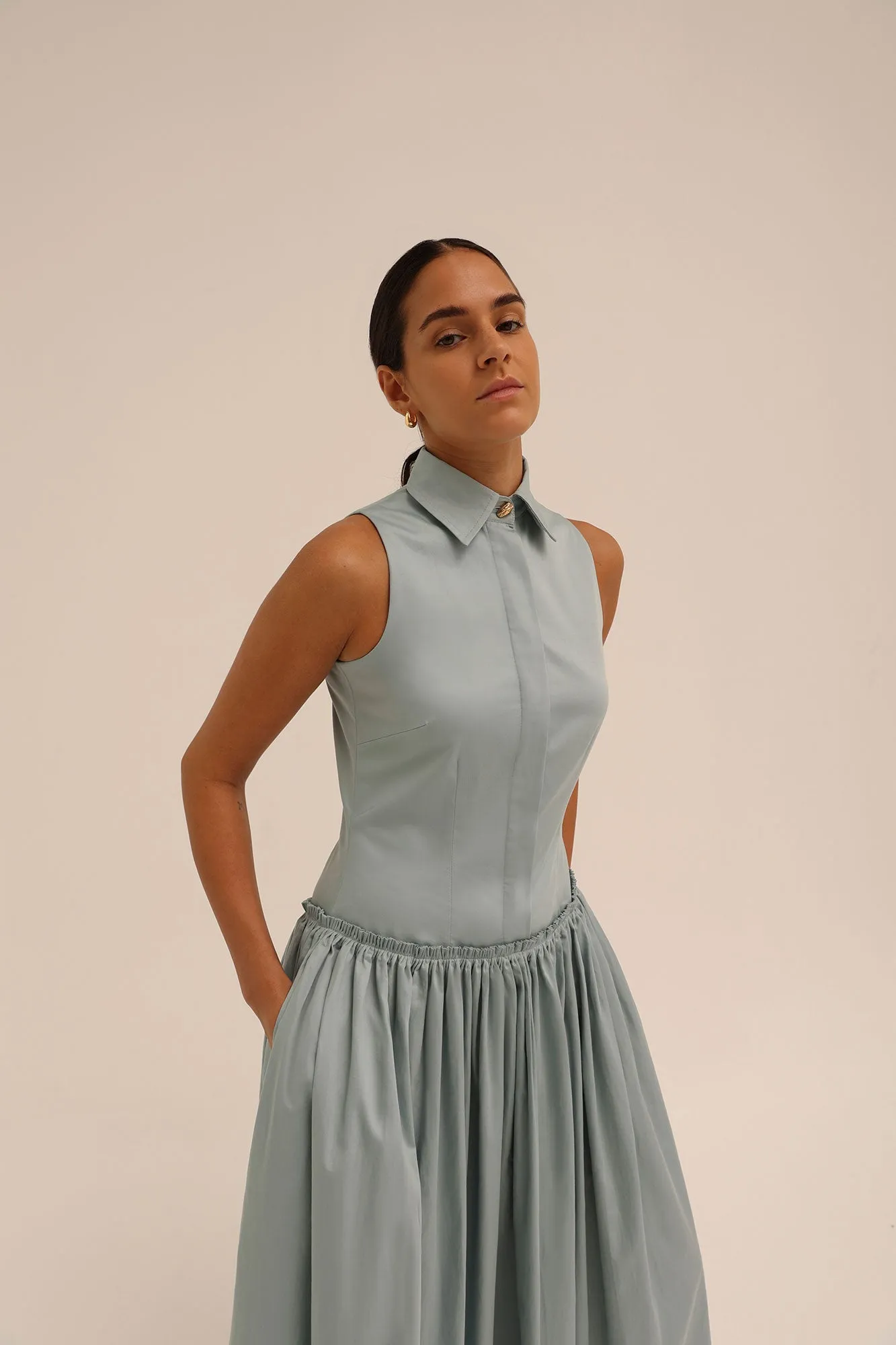 Sama Shirt Dress in Blue