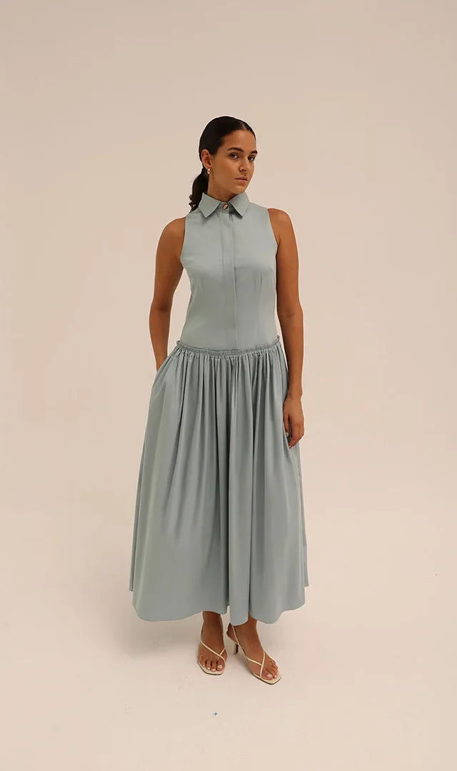 Sama Shirt Dress in Blue