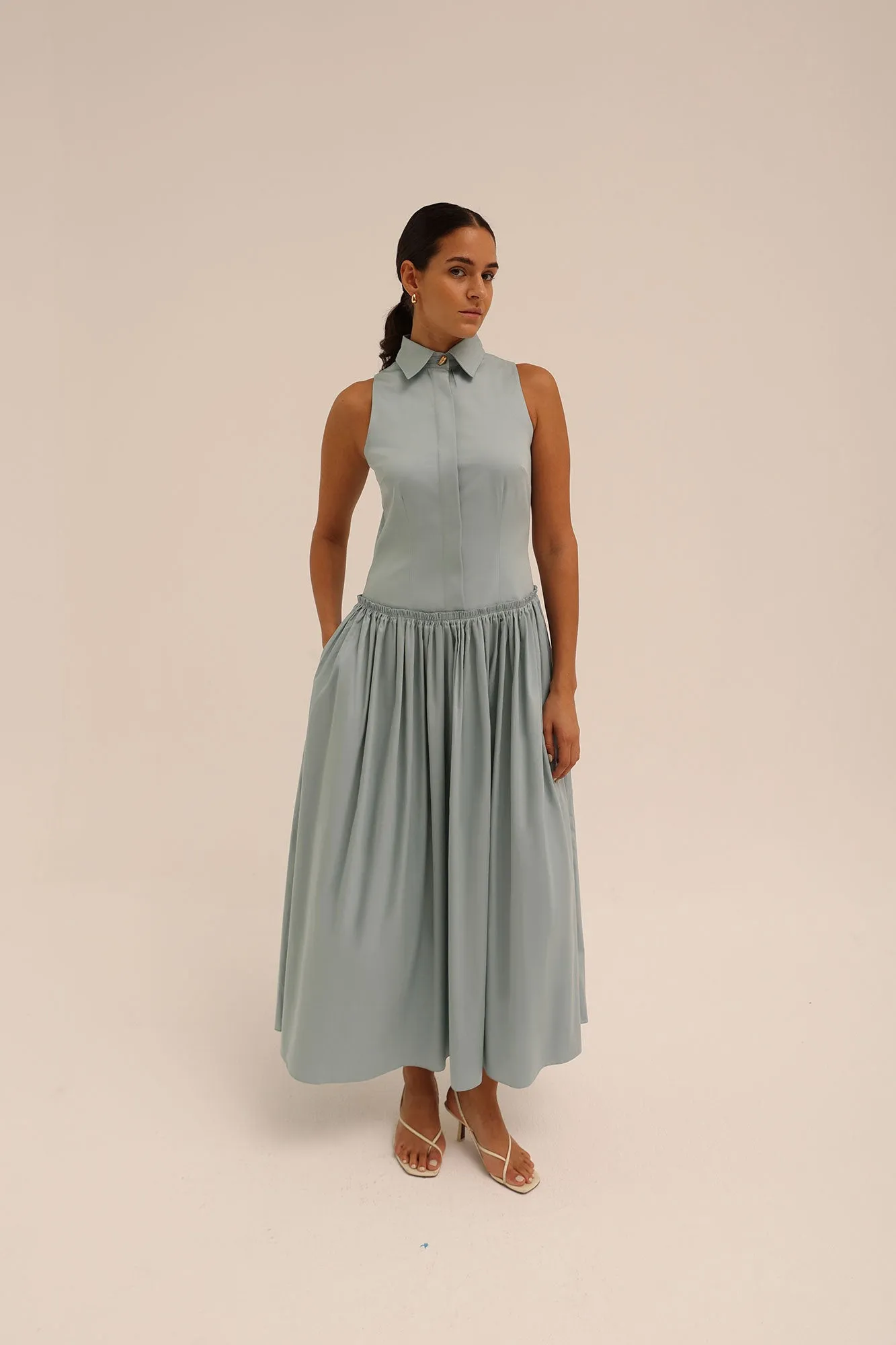 Sama Shirt Dress in Blue