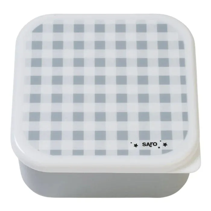 Saro Baby Set of 3 Lunch Boxes - Gray Check