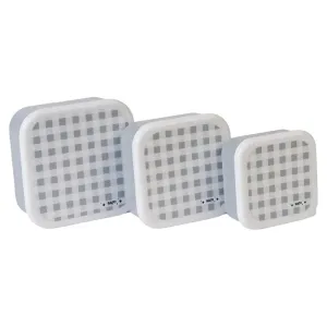 Saro Baby Set of 3 Lunch Boxes - Gray Check