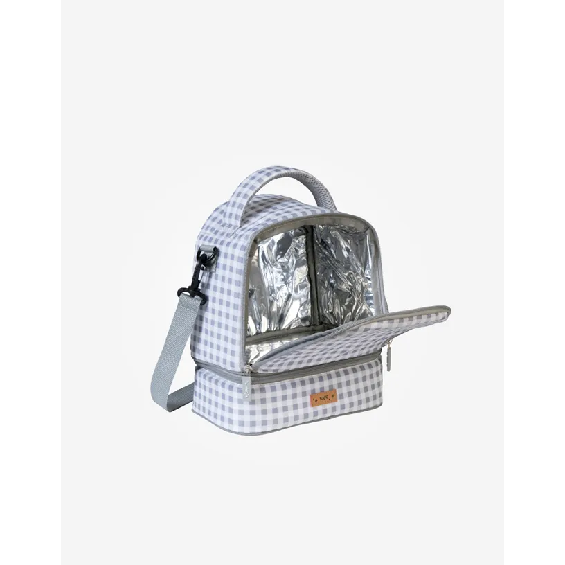 Saro Baby Thermal Lunch Bag - Gray Check