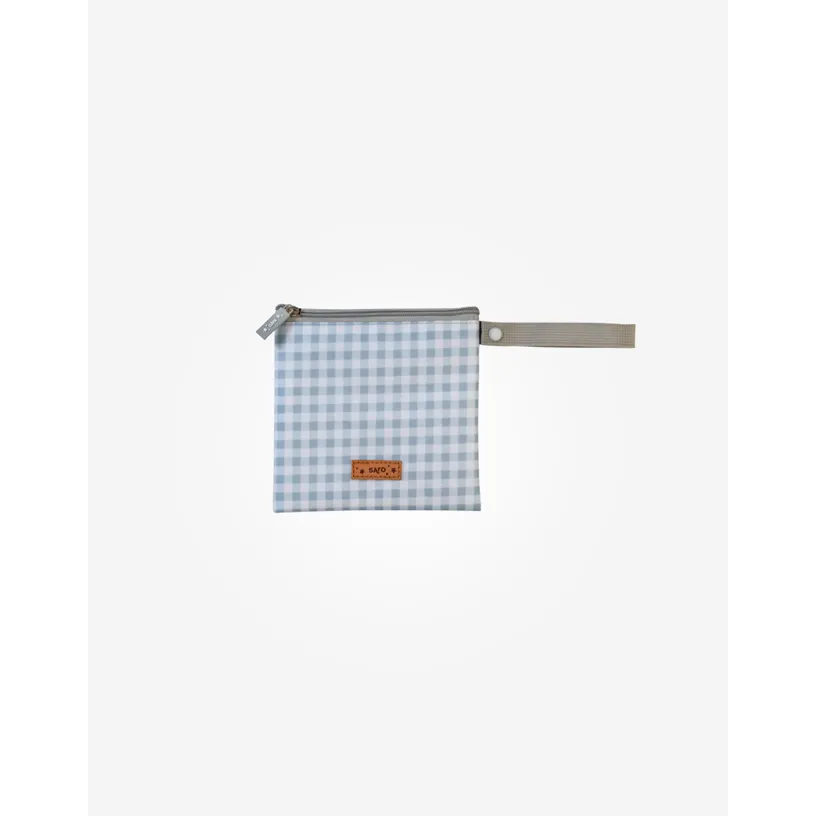Saro Baby Waterproof Sandwich Bag - Gray Check
