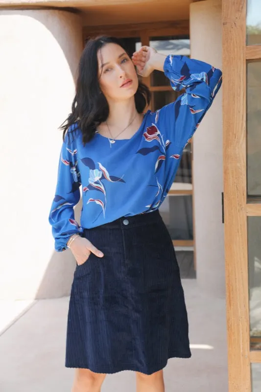 Sasha Skirt - Navy Corduroy