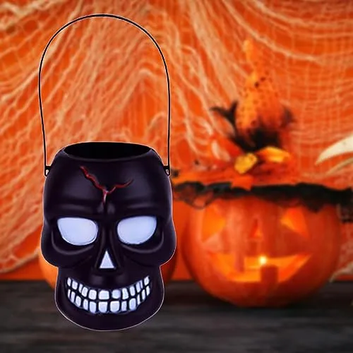 SAZ DEKOR Halloween Candy Bucket Trick or Treat Basket Kids Halloween Party Decoration
