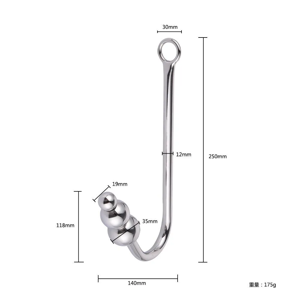 Scandals Premium Stainless Steel Beaded Anal Hook – S&M BDSM Pleasure Tool for Beginners & Experts
