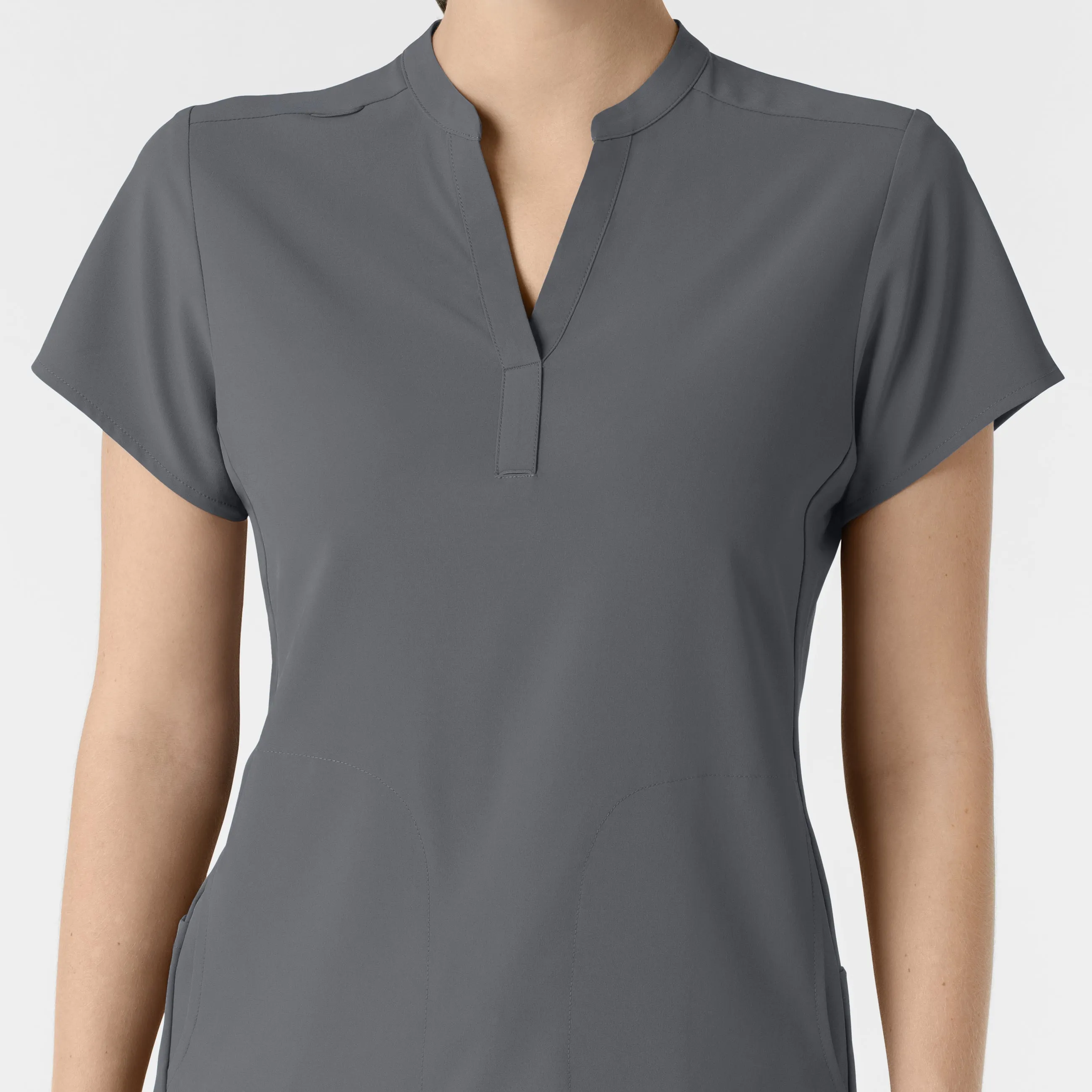 SCC RENEW Women's Mandarin Collar Scrub Top With Logo