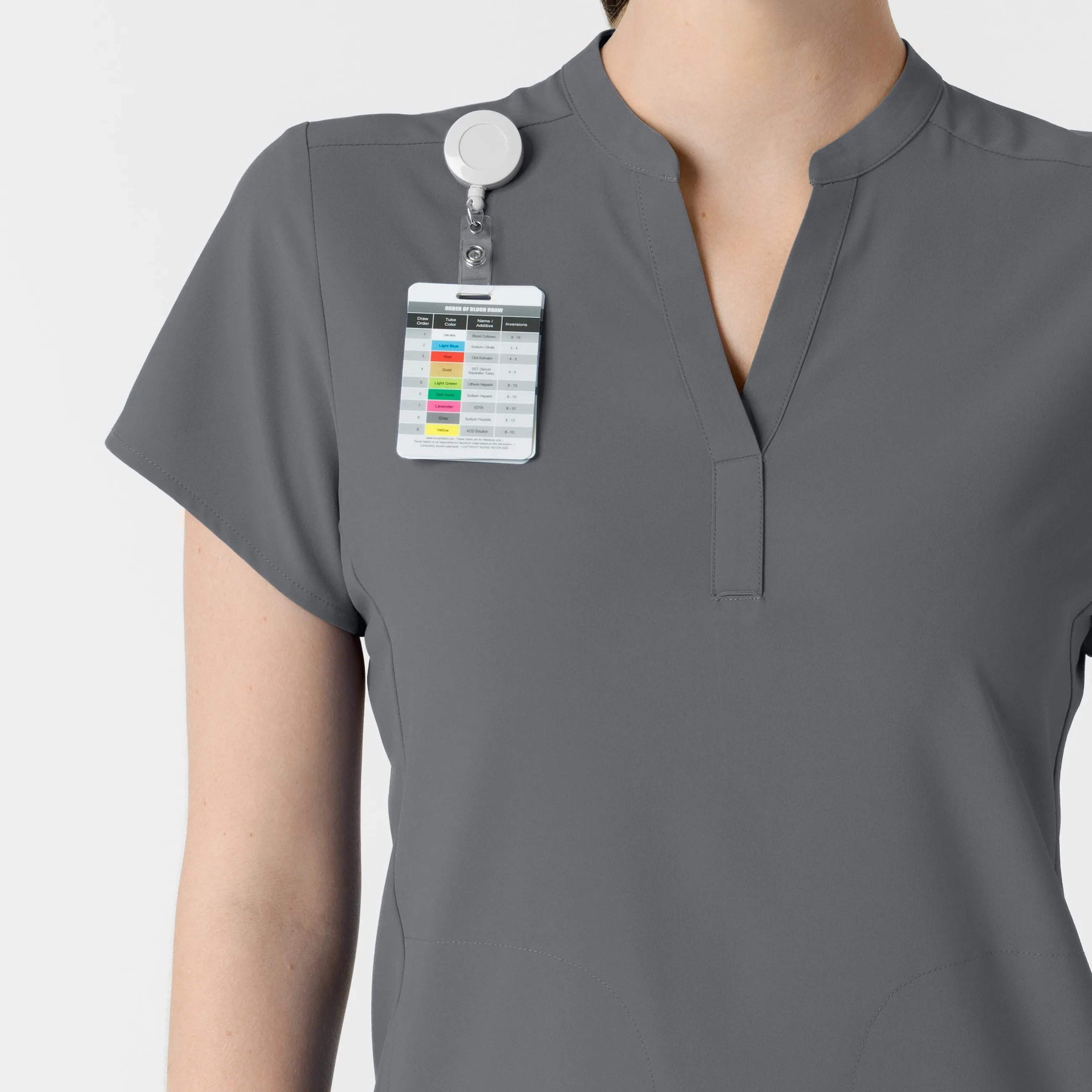 SCC RENEW Women's Mandarin Collar Scrub Top With Logo