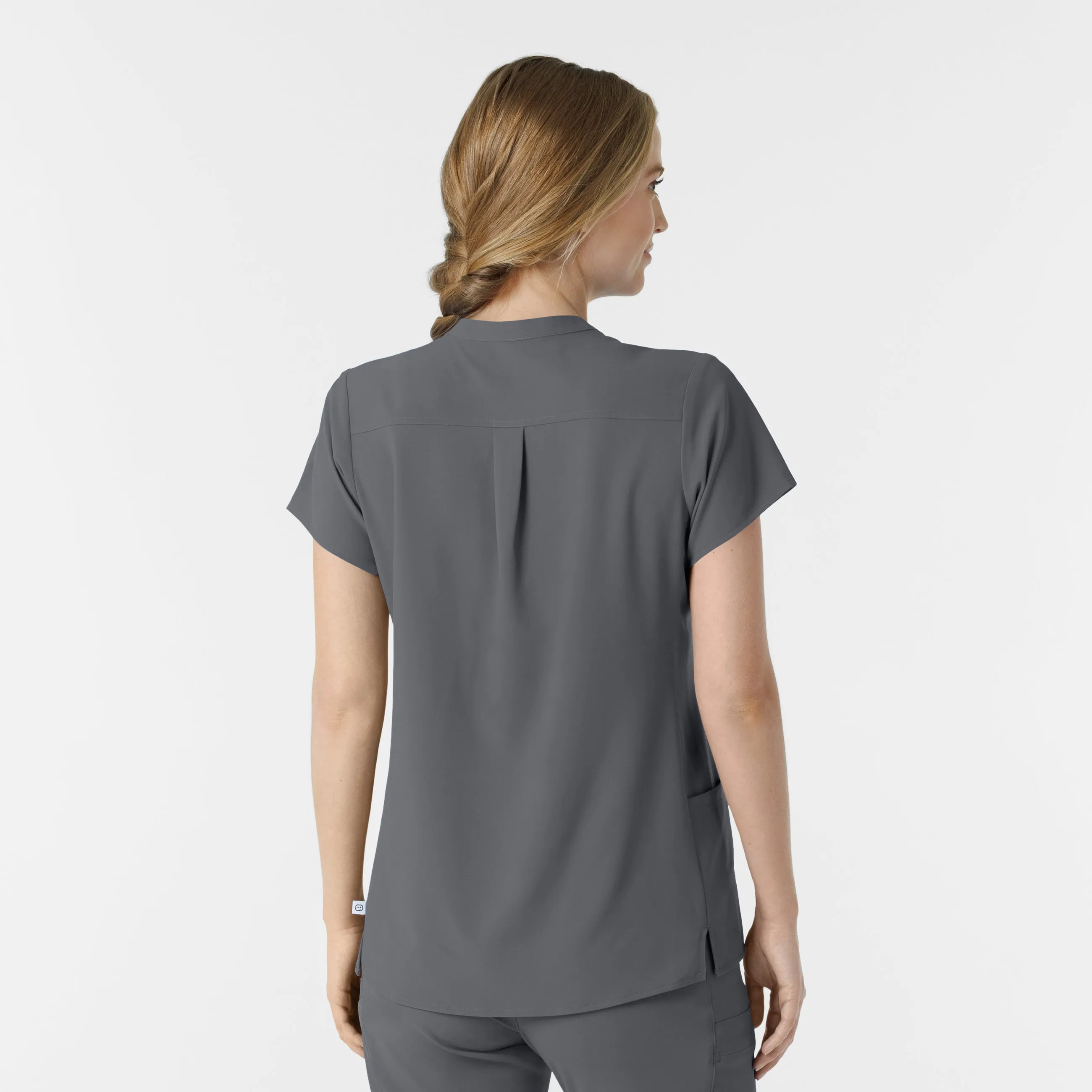 SCC RENEW Women's Mandarin Collar Scrub Top With Logo