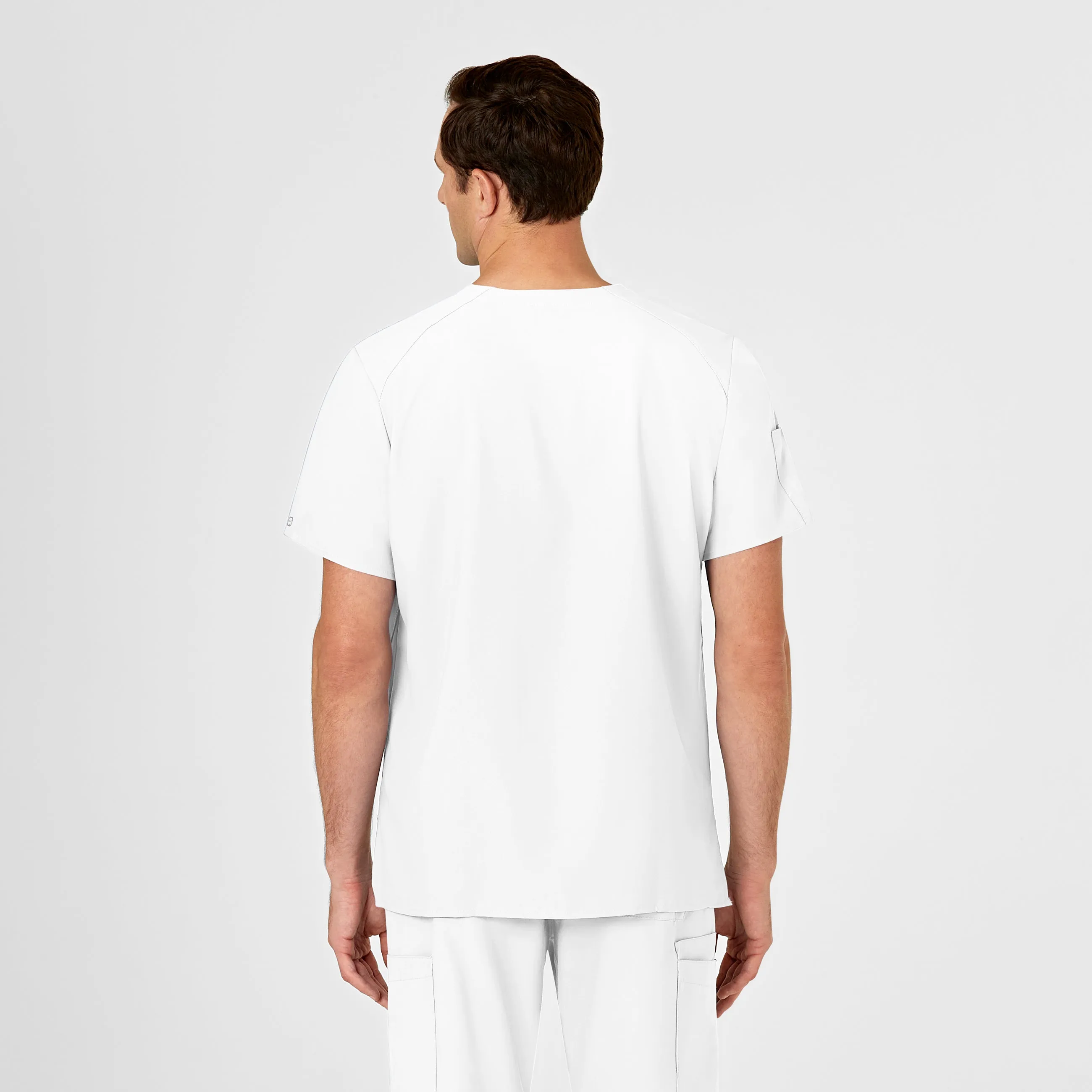 SCC W123 Men's V-Neck Scrub Top With Logo