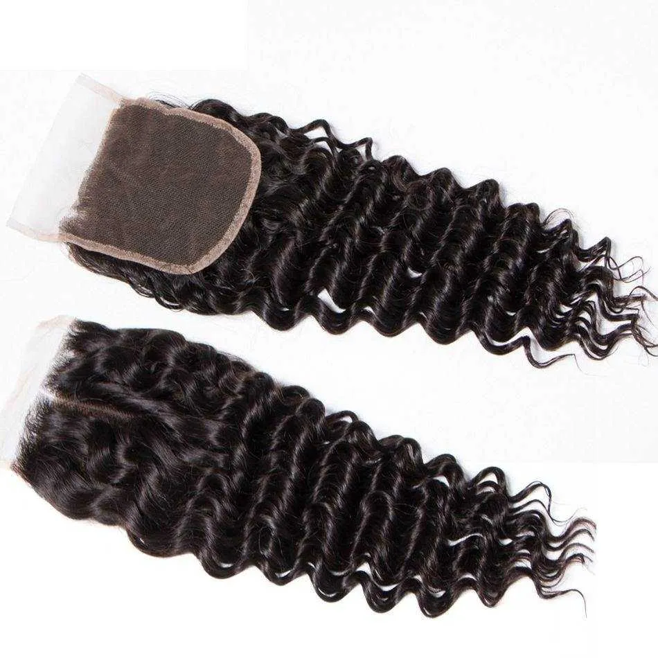 Sdamey Brazilian Deep Wave Human Hair 6X6 Lace Closure