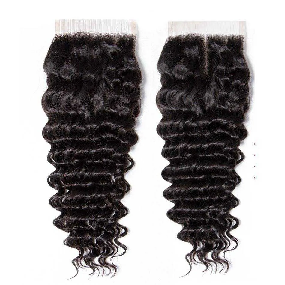 Sdamey Brazilian Deep Wave Human Hair 6X6 Lace Closure