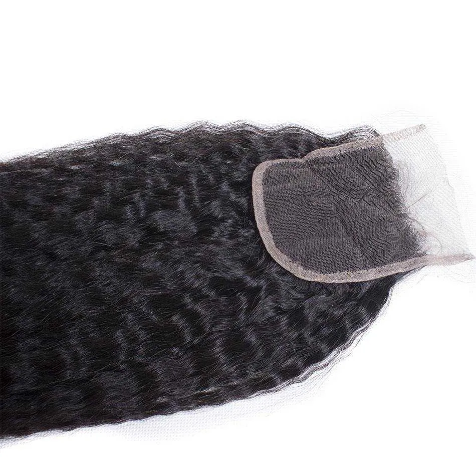 Sdamey Brazilian Kinky Straight Human Hair 6X6 Lace Closure