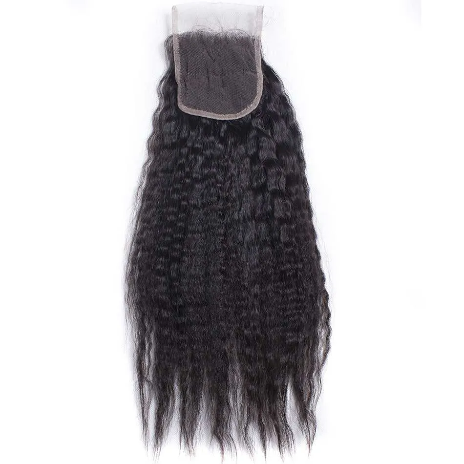 Sdamey Brazilian Kinky Straight Human Hair 6X6 Lace Closure