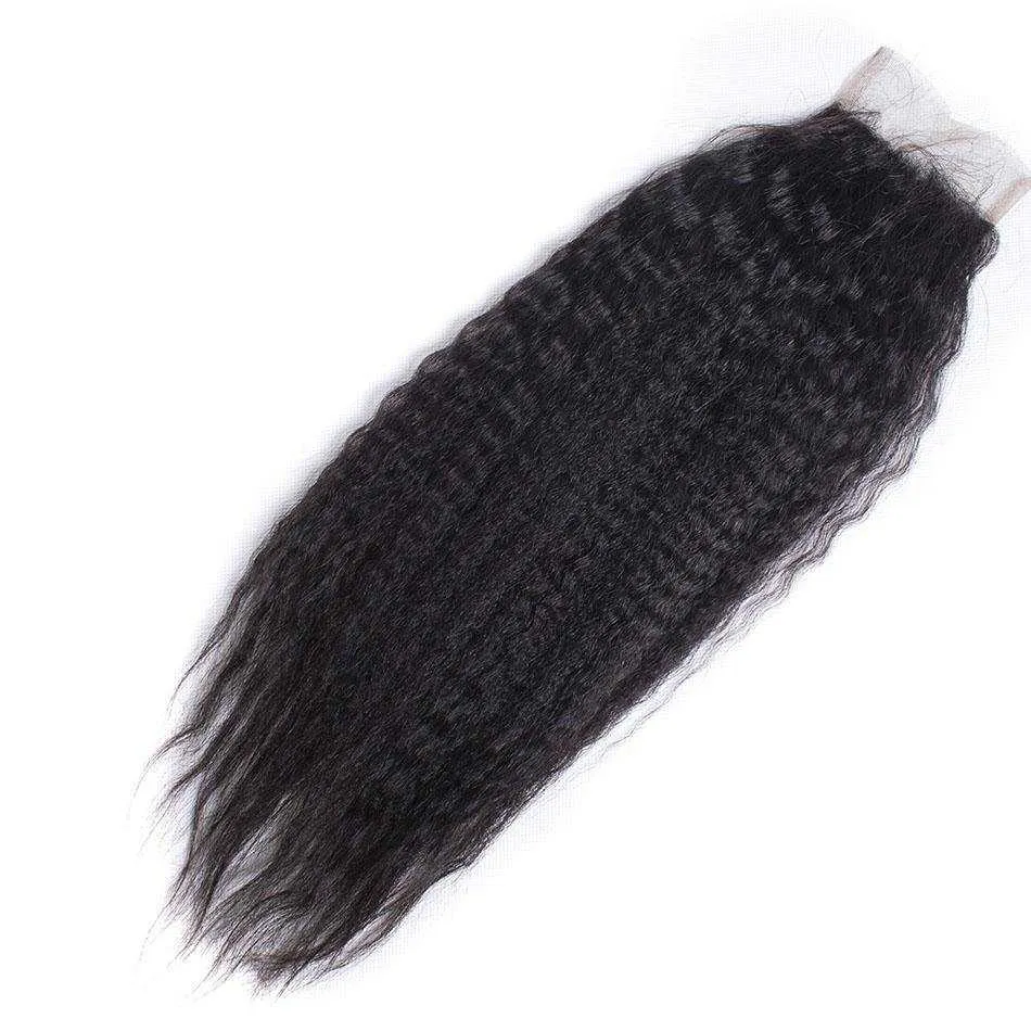Sdamey Brazilian Kinky Straight Human Hair 6X6 Lace Closure