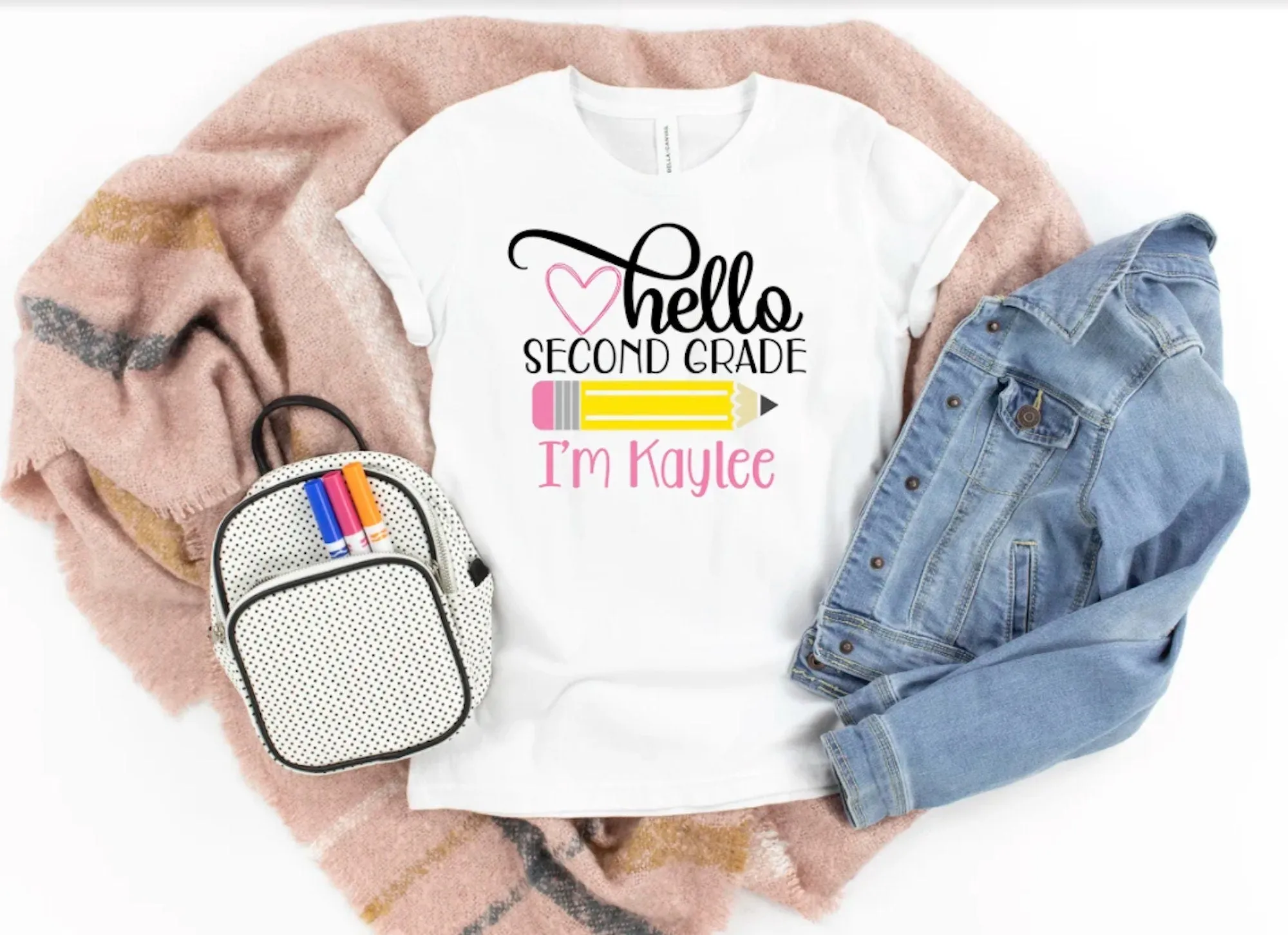 second grade outfit, hello 2nd grade shirt, first day of school shirt, second grade tee, announcement second grade tee, back to school tee