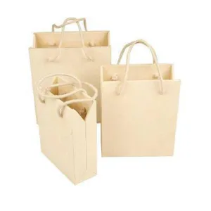 Set 3 Wooden Plywood Storage Gift Bag & Handles Decorate/Decoration Small Vases