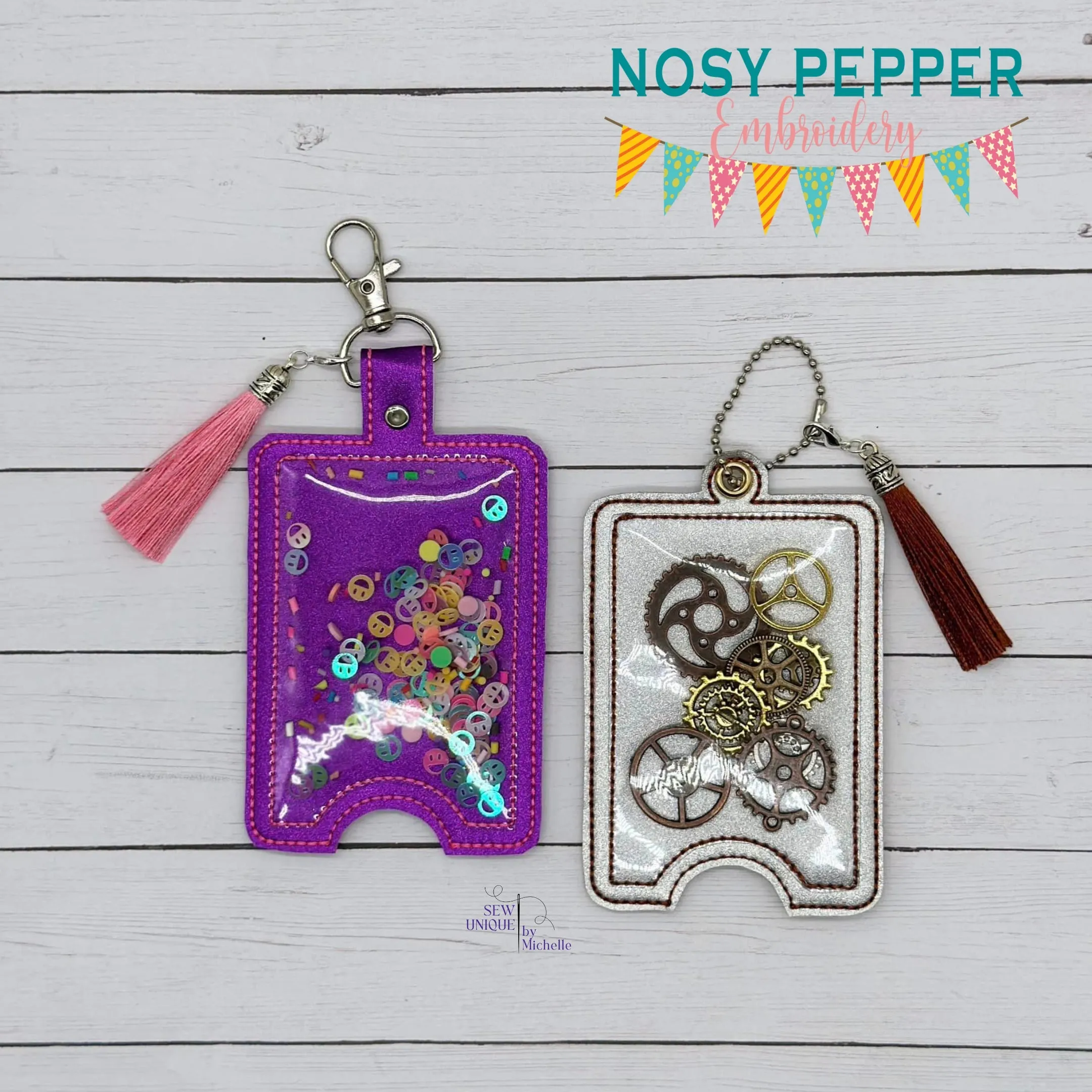 Shaker lanyard card case machine embroidery design (eyelet and snap tab designs included) DIGITAL DOWNLOAD