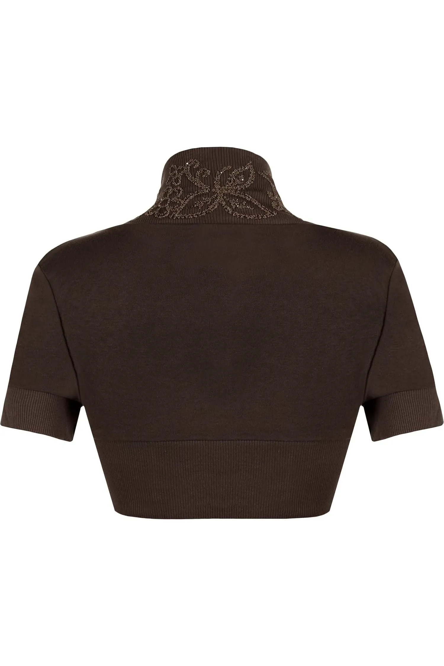 Short Sleeve Beaded Shrug