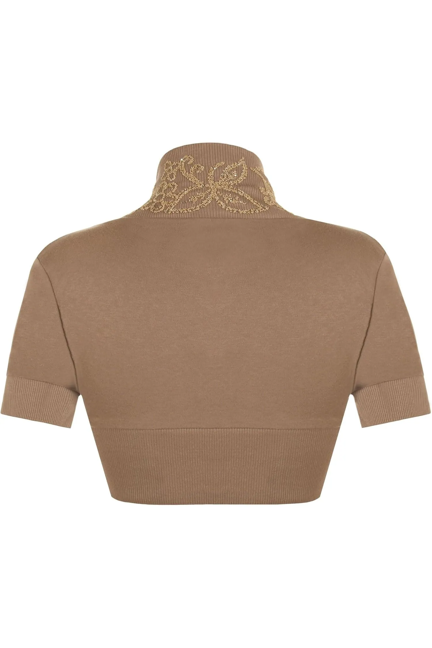 Short Sleeve Beaded Shrug