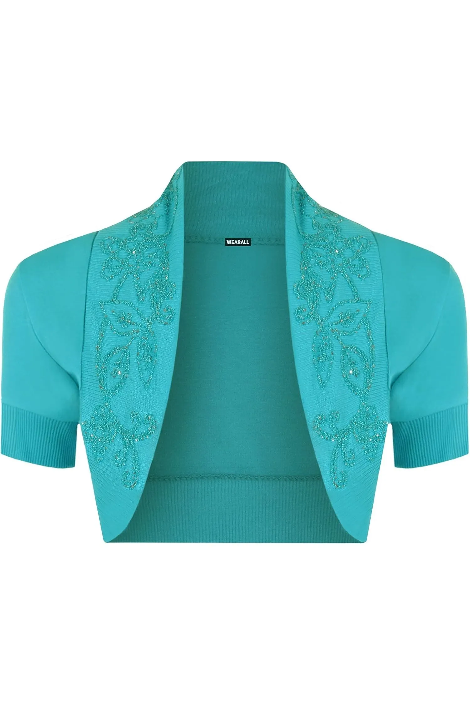Short Sleeve Beaded Shrug