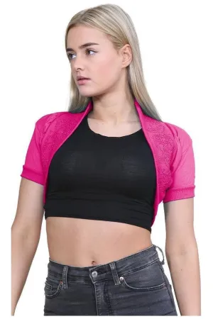 Short Sleeve Beaded Shrug