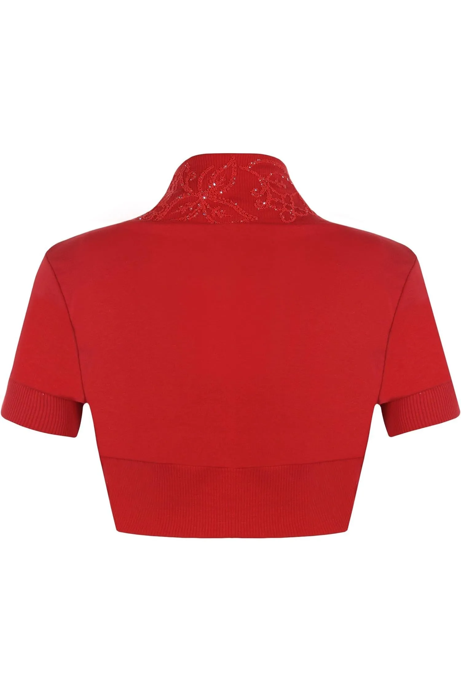 Short Sleeve Beaded Shrug