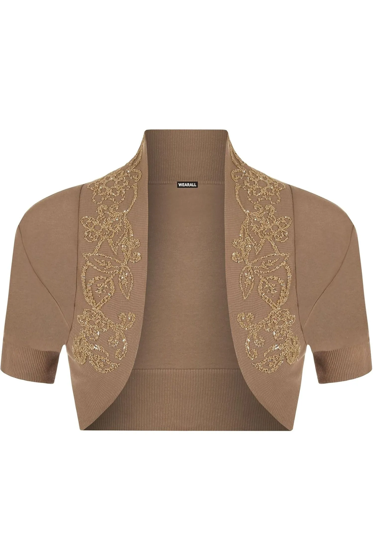 Short Sleeve Beaded Shrug