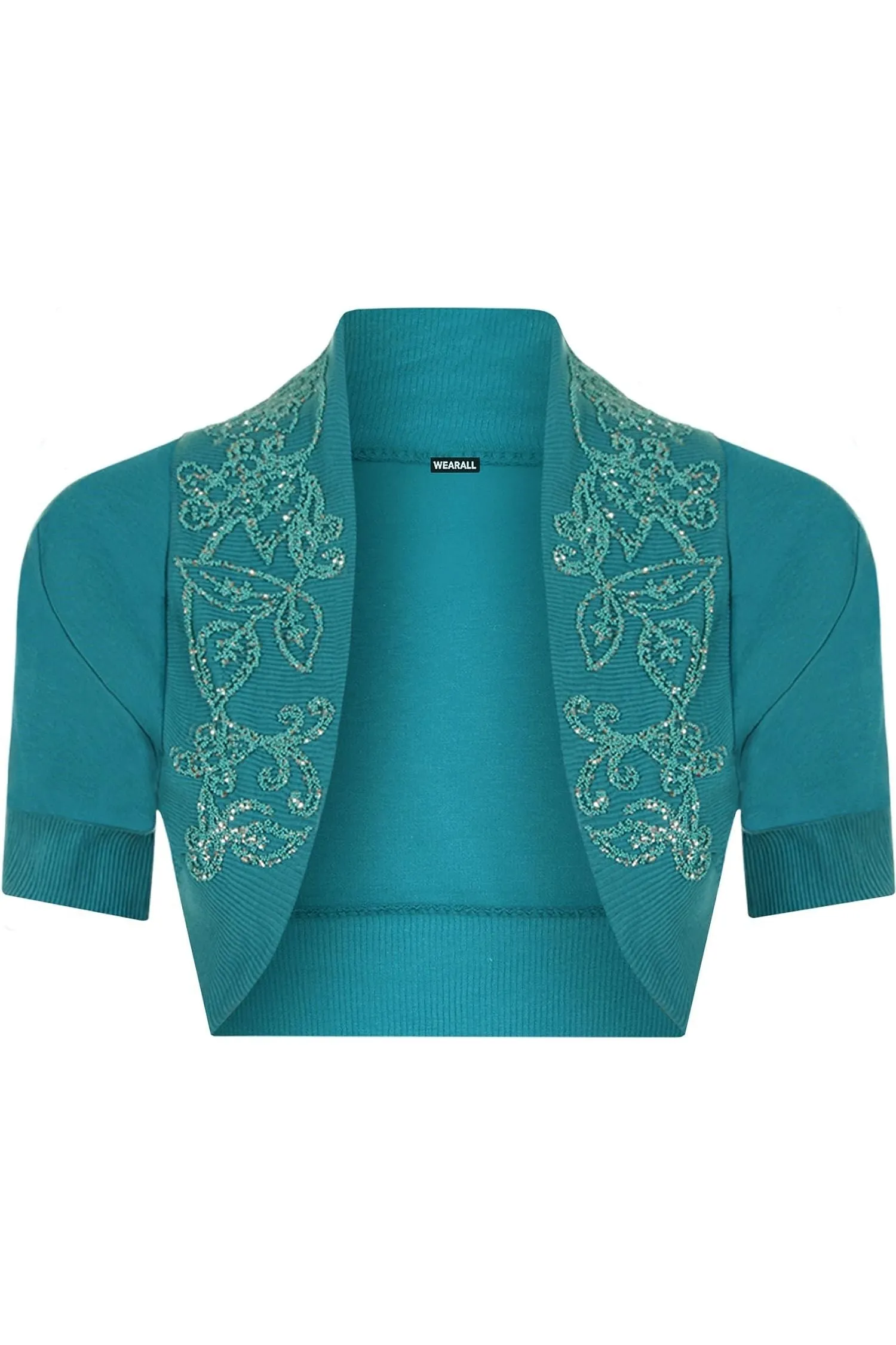 Short Sleeve Beaded Shrug