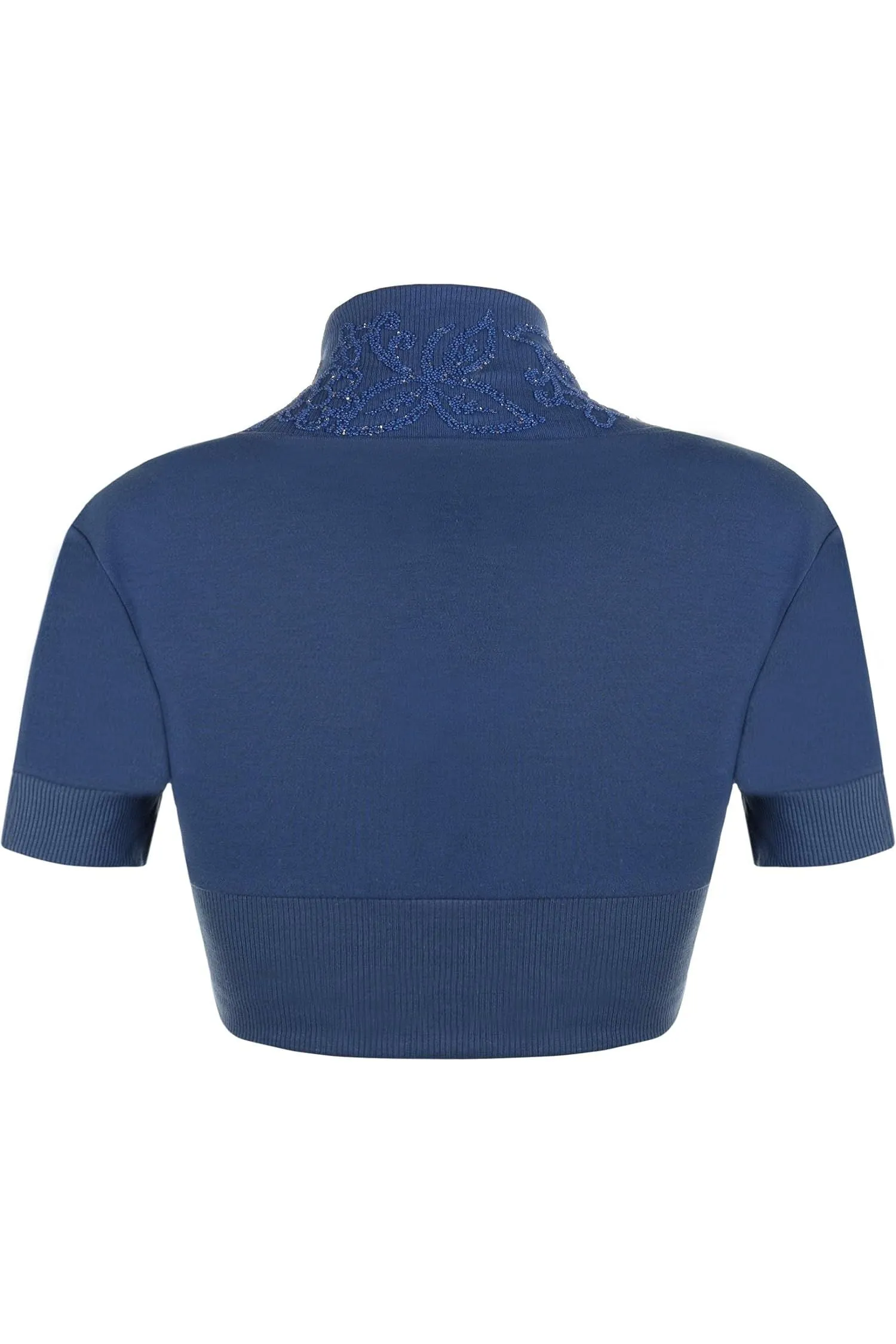 Short Sleeve Beaded Shrug