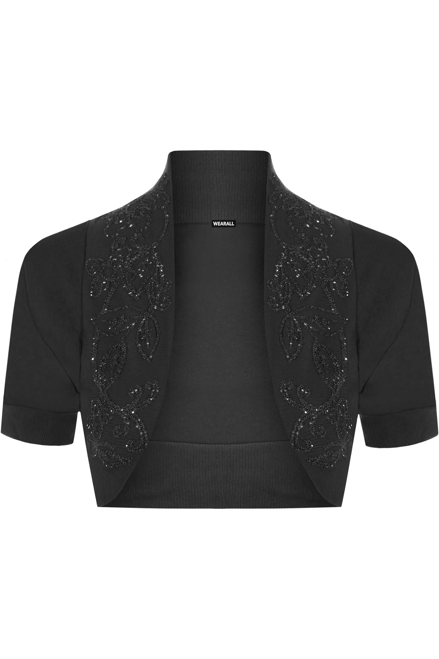 Short Sleeve Beaded Shrug