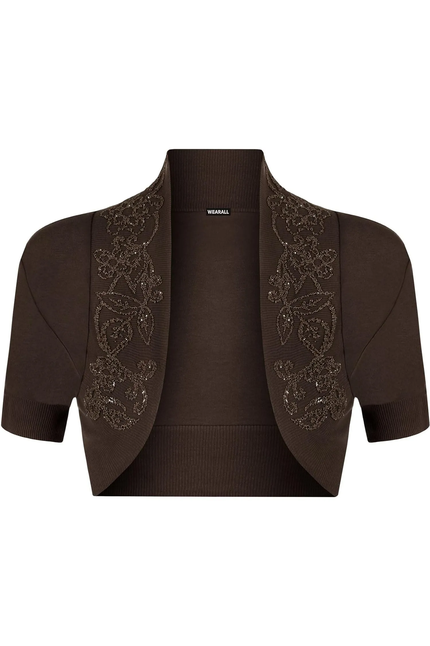 Short Sleeve Beaded Shrug