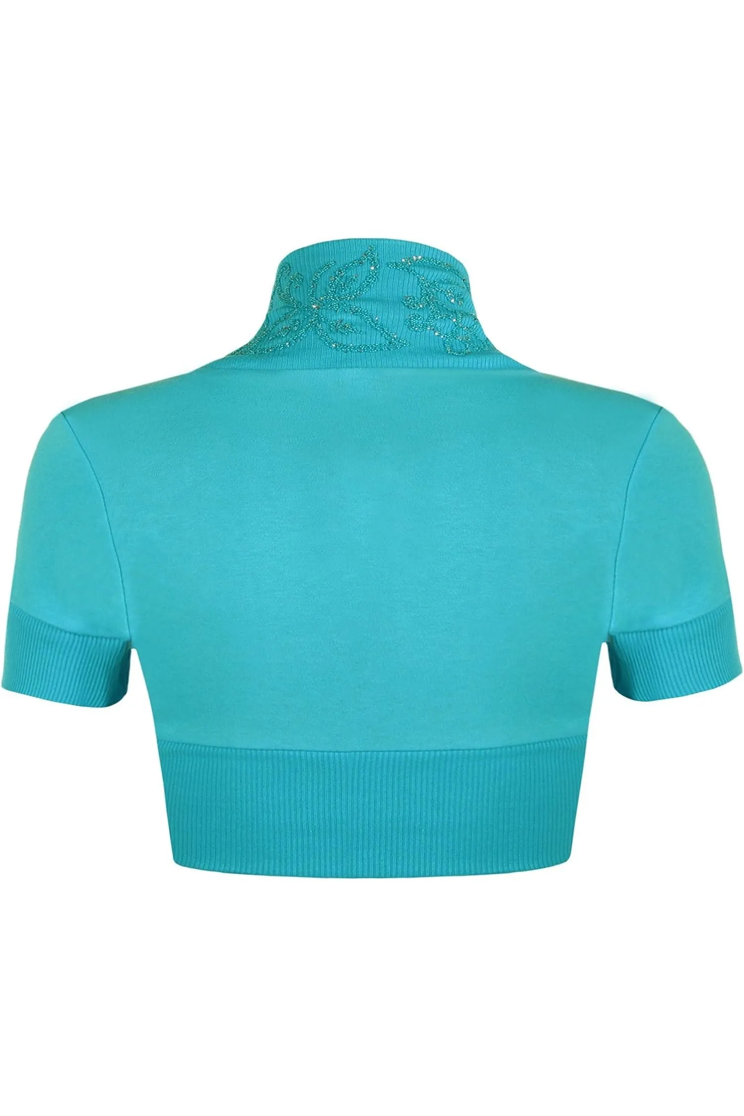 Short Sleeve Beaded Shrug