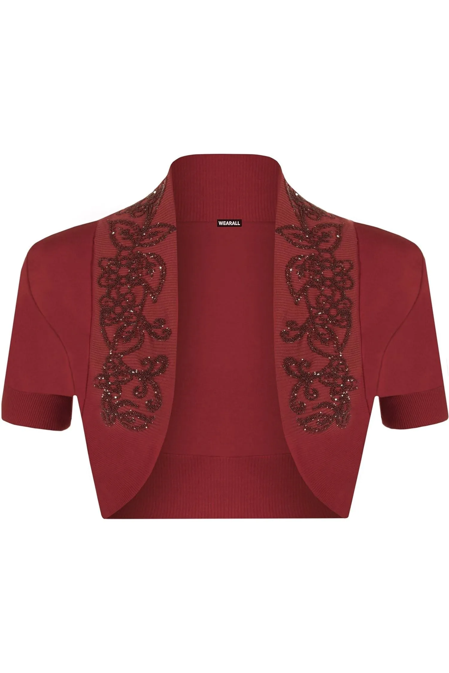 Short Sleeve Beaded Shrug