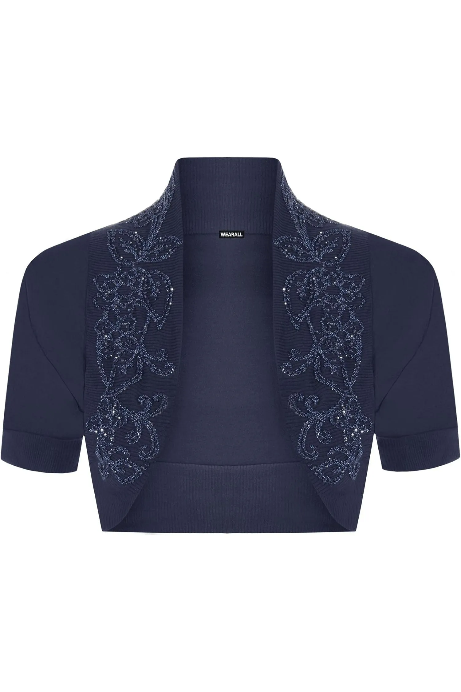 Short Sleeve Beaded Shrug