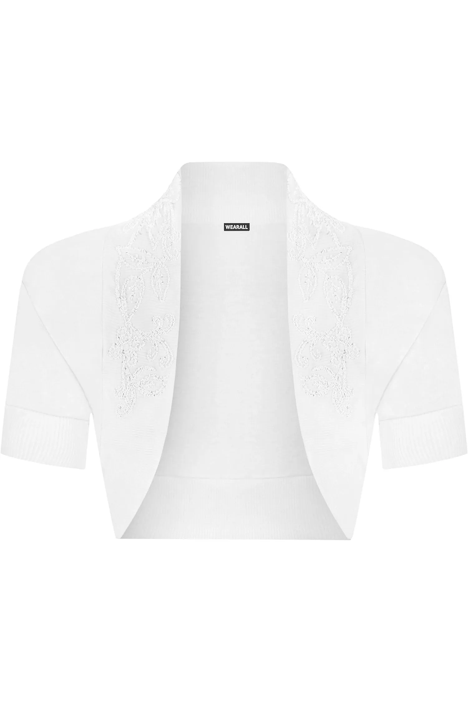 Short Sleeve Beaded Shrug